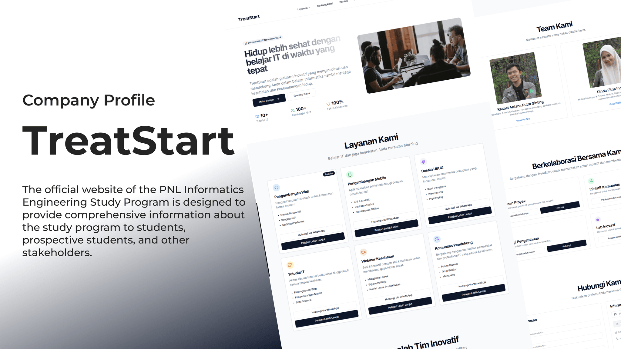TreatStart Company Profile Website